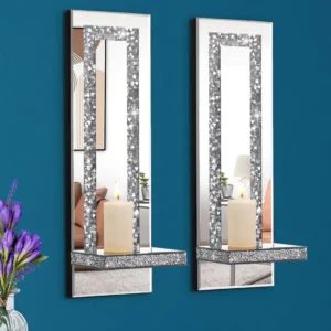 Crystal Mirrored Candle Sconces
