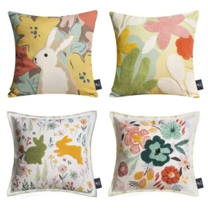 Pack of 4 Happy Easter Throw Pillow Case